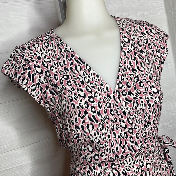 J.Crew mauve pink leopard midi wrap dress - Picture 2 of 13